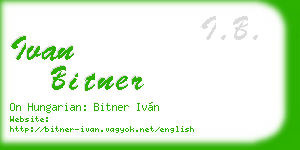 ivan bitner business card